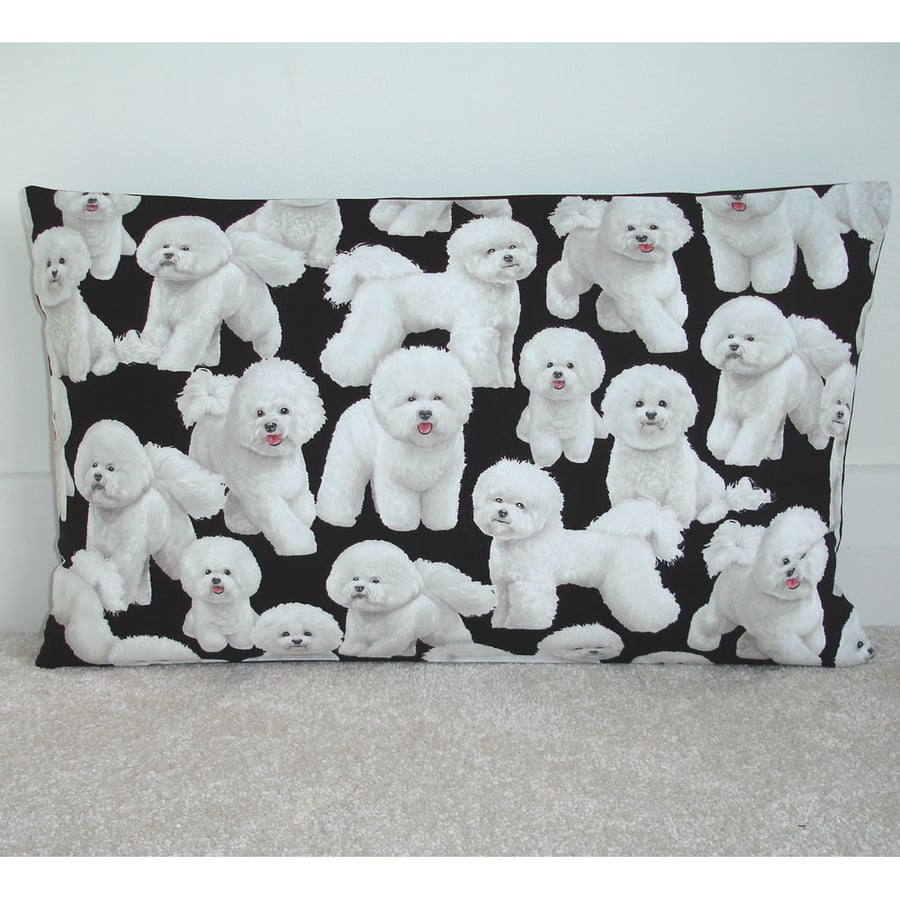 Bichon Frise Cushion Cover 12x16 inch Oblong Bolster