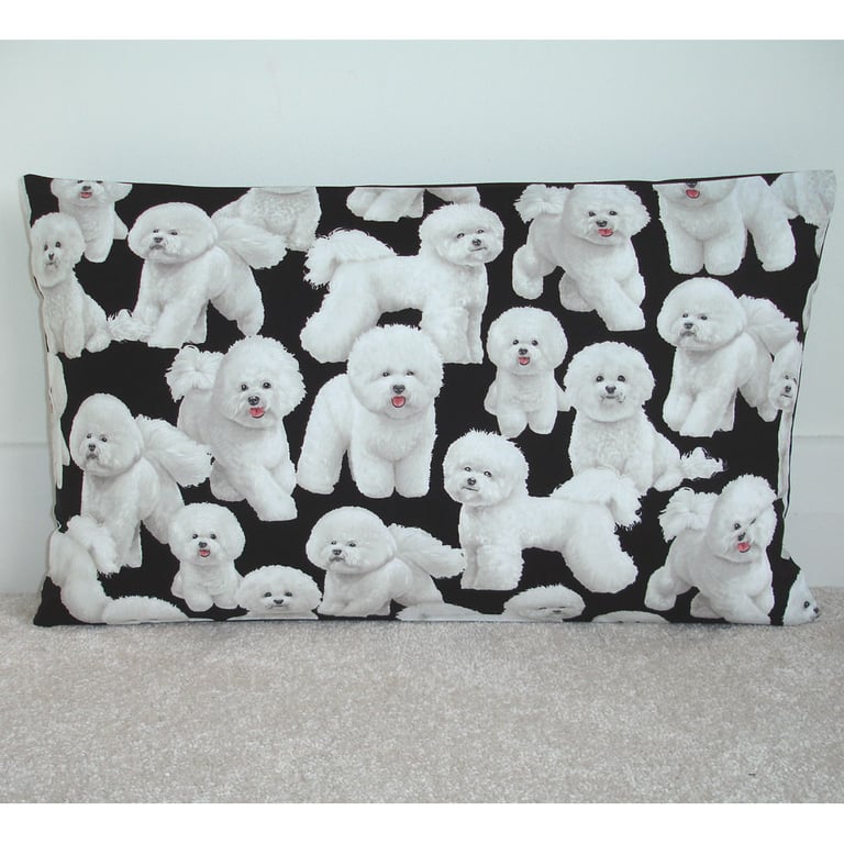 Bichon Frise Cushion Cover 12x20 inch Oblong Bolster