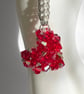 Handbag Charm, Red Crystal Heart, with a Chainmaille Chain and Keyring - Image 9