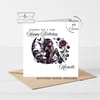 Fairy Gothic Rose Moon Happy Birthday Card