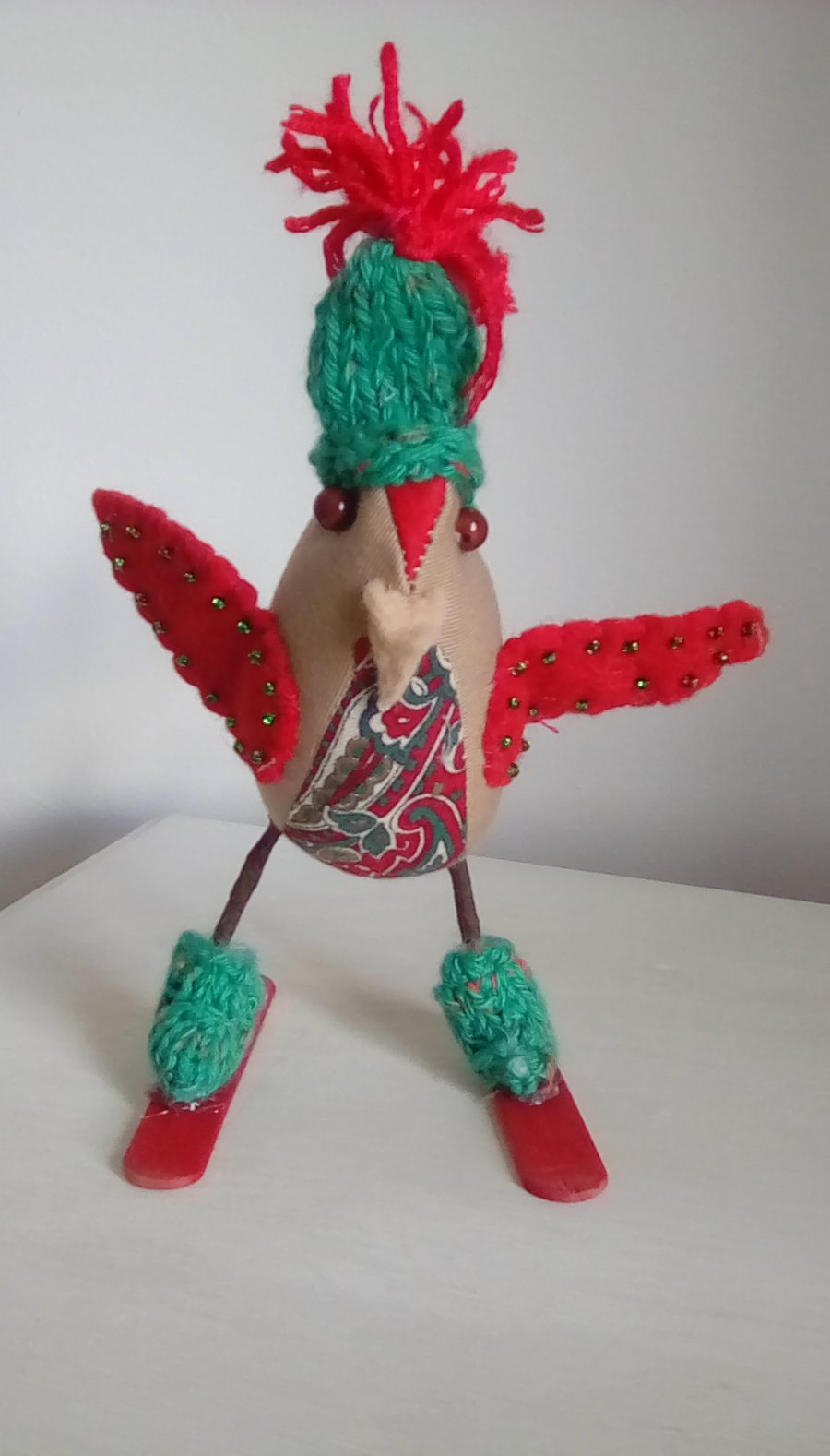 Christmas Robin, Fabric Robin, handmade Robin