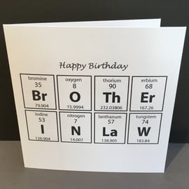 Birthday Card for a Brother-in-Law - Card for a Chemist Scientist