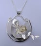 Sterling Silver Flower Basket Pendant