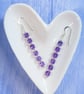 Earrings with Beautiful Amethyst Faceted Cubes  - Image 2