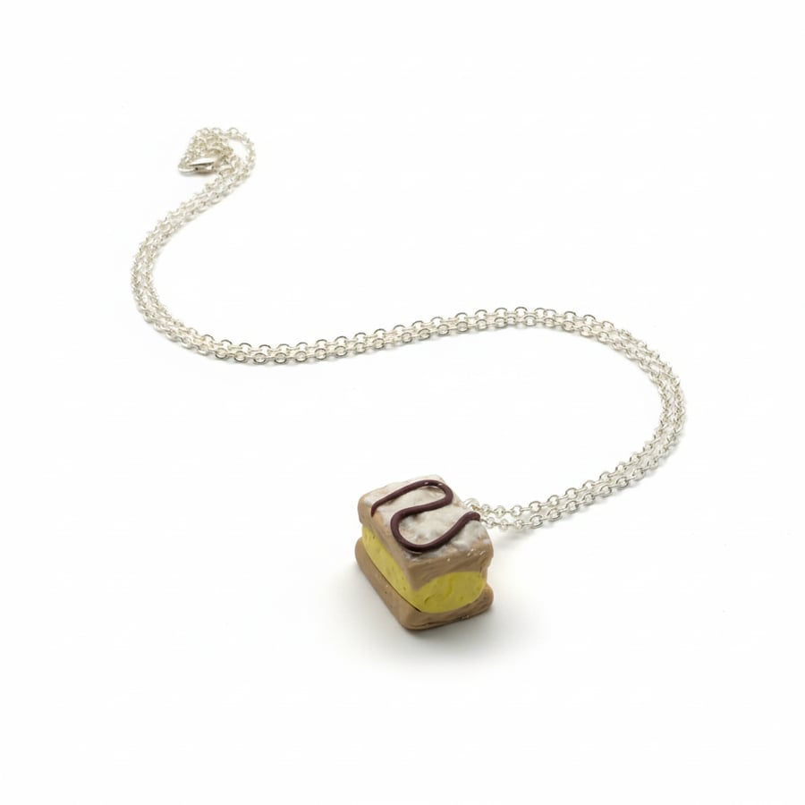 Vanilla Slice Necklace, Miniature Food Jewellery