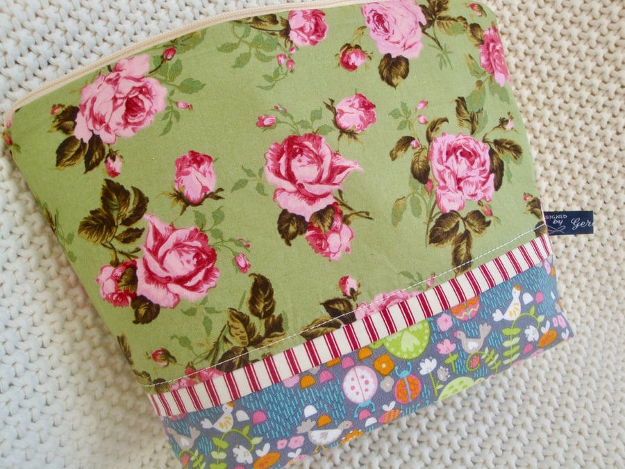 Cotton Floral wash Bag - Toiletries Wash Bag 