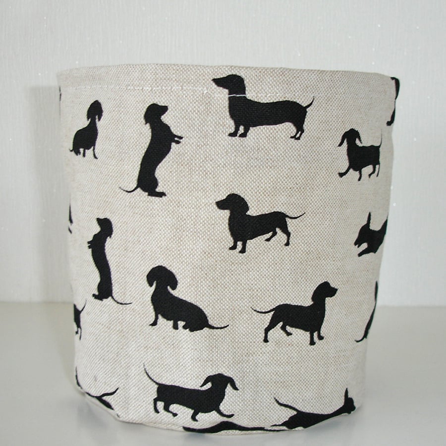 Toilet Roll Holder Storage Pot Basket Dachshund Bathroom Loo Kitchen Dog Tidy