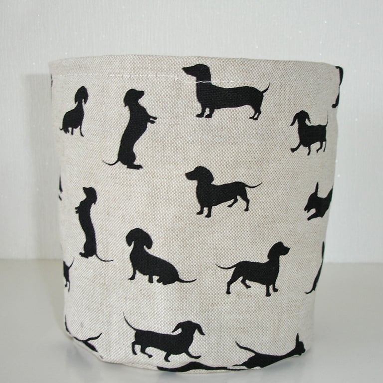 Toilet Roll Holder Storage Pot Basket Dachshund Bathroom Loo Kitchen Dog Tidy