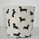 Toilet Roll Holder Storage Pot Basket Dachshund Bathroom Loo Kitchen Dog Tidy