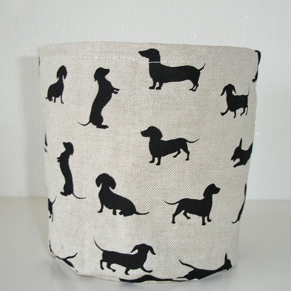 Toilet Roll Holder Storage Pot Basket Dachshund Bathroom Loo Kitchen Dog Tidy
