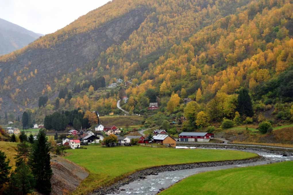 Flamsdalen Valley Flam Norway Scandinavia 18"x12" Print
