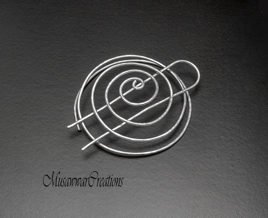 Silver plated copper Spiral bun cage ,hair bun holder, silver wire hair bun hold