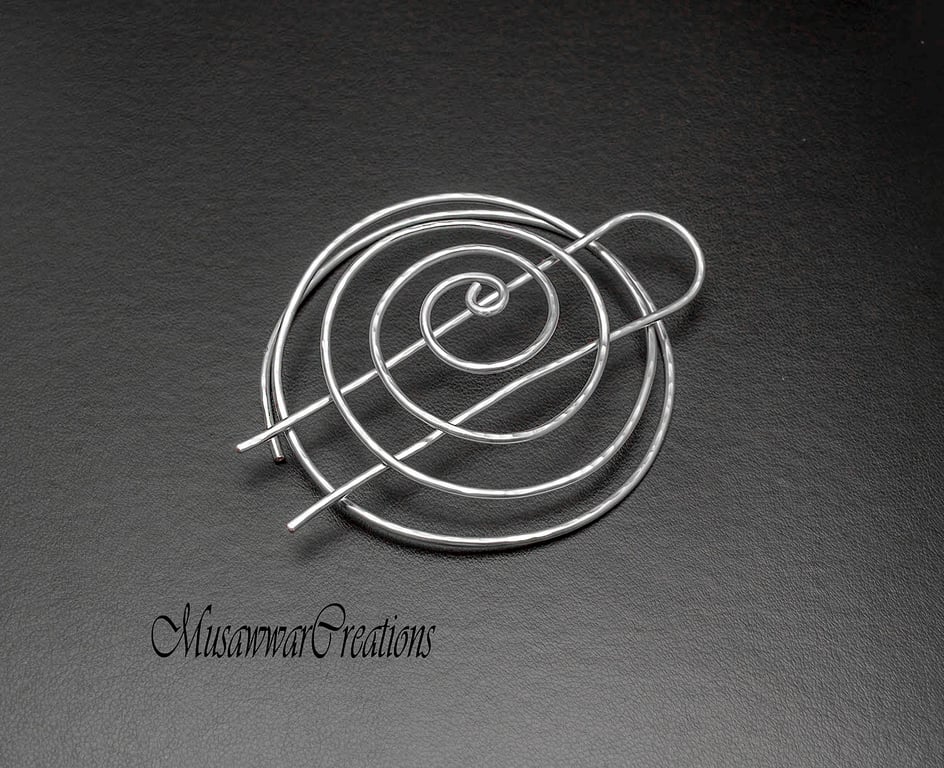 Silver plated copper Spiral bun cage ,hair bun holder, silver wire hair bun hold
