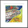 legless lizard - slowworm, original hand painted lino print 002