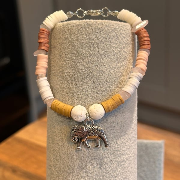 Unique Handmade bracelet with charms - animal elephant