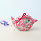Mini Lavender Bird Sachet in Liberty Betsy Pink Floral Fabric