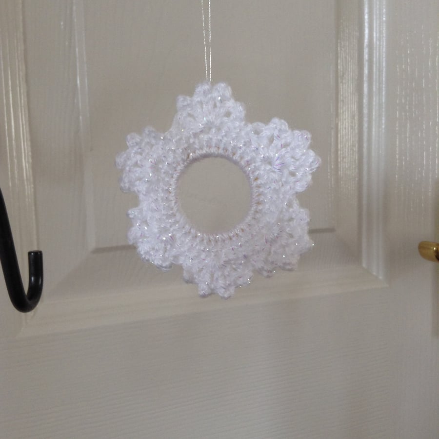Crochet Snowflake Christmas Tree Decoration