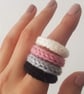 Women's One Size Stretch Hand Knitted Statement Textile Rope Rings - Image 10