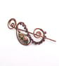 Handmade Abalone Shell Antique Copper wire Shawl Pin, Cardigan Brooch - Image 3