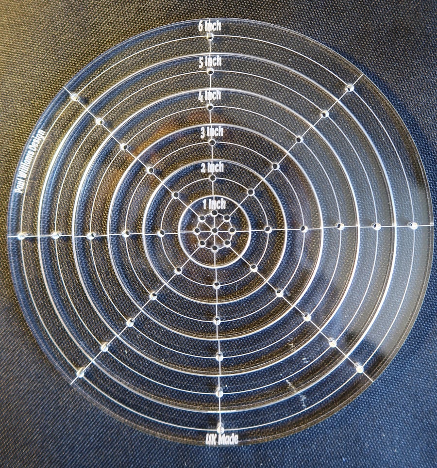 Circular quilting template set, 6 inches, quilt making, paper piecing, ruler, 
