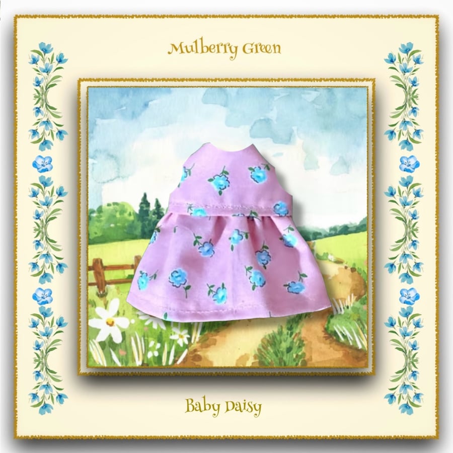 Blue Roses Dress for Baby Daisy 