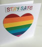 Any occasion card. Pride.  Rainbow heart card. Handmade card. Rainbow. Ref 340.  - Image 2