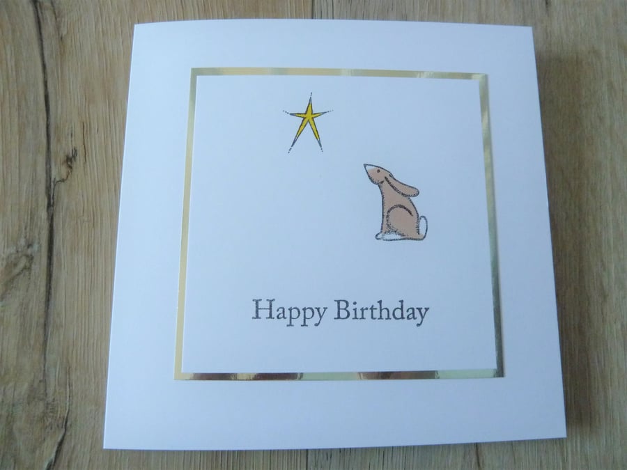 happy birthday hare card