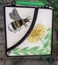 Bumblebee & Dandelion Stained Glass Hanging