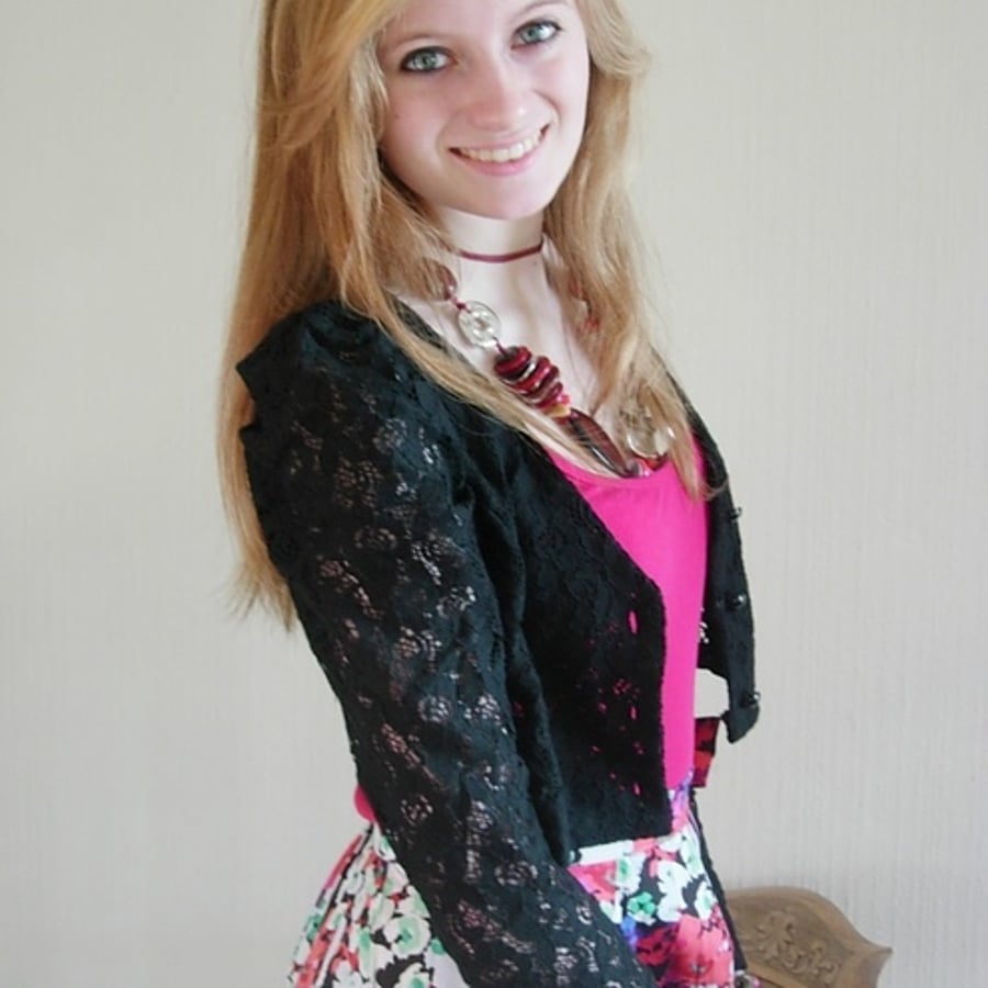 Cute Little Cropped Lace Jacket 