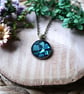 Abalone Shell and Black Resin Pendant Necklace