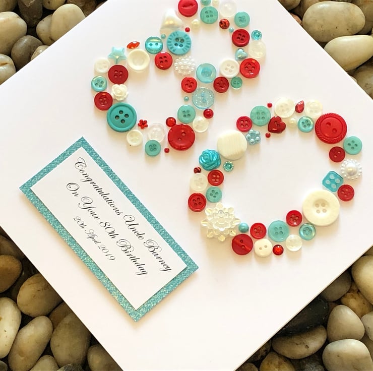 Handmade Personalised 70th Birthday Card - Folksy