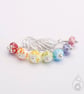 Lampwork Stitch Markers - Bright Rainbow Frit - Image 3