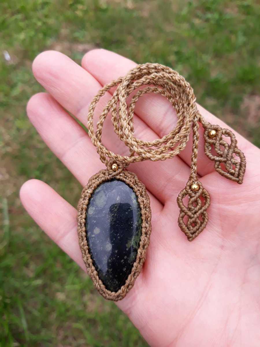 Kambala Jasper Macrame Pendant 