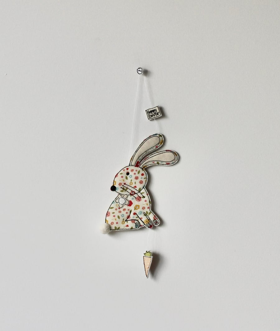 'Happy Easter Bunny' - Handmade Hanging Decoration