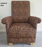 Leopard Skin Fabric Chair Adult Armchair Fireside Small Accent Cats Animals  - Image 2