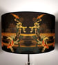 Koi on Black and Gold Drum Lampshade by Lily Greenwood - Large - 45cm - Image 2
