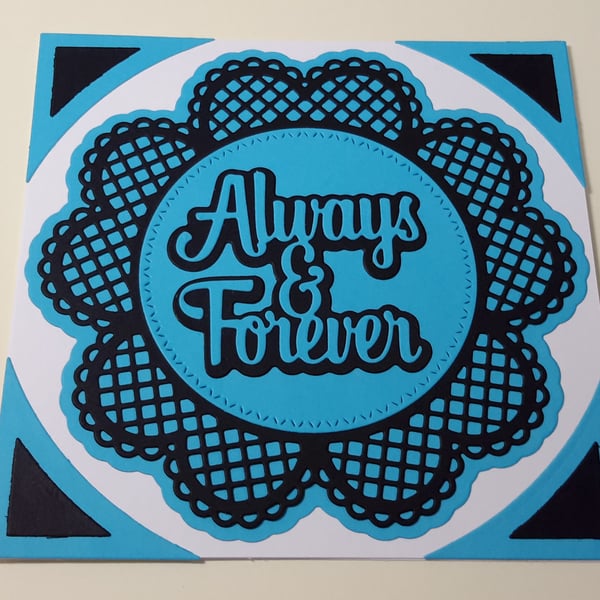 Always and Forever Greeting Card - Blue and Black