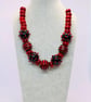 Handmade red and black lamp work glass beads - Image 8