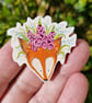 Wooden Pin Badge Foxglove Fox - Image 2