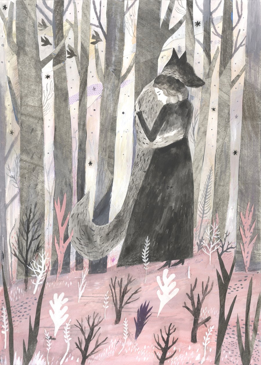 Illustration Art print, wolf art print, The Company of Wolves A3 Print