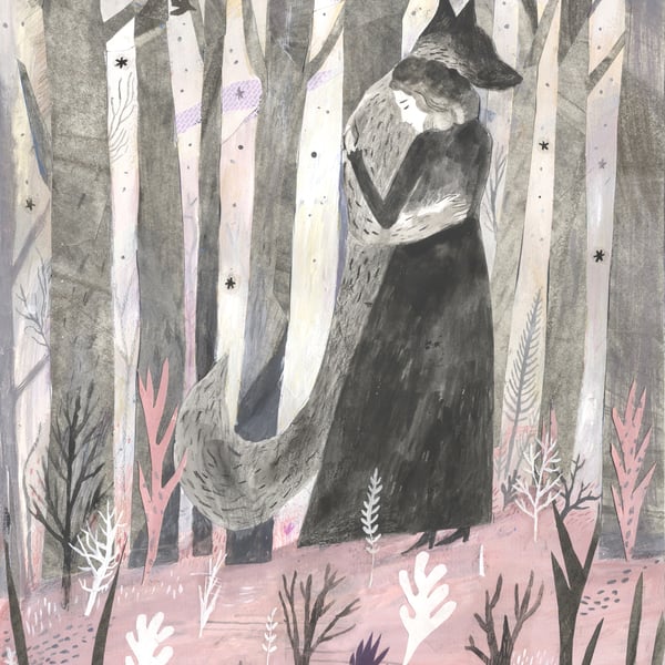 Illustration Art print, wolf art print, The Company of Wolves A3 Print