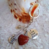 SUNSTONE heart Live your Dream silvertone KEYRING