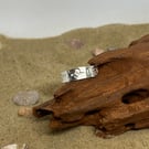 Beautiful sterling silver ring with wave and hearts pattern handmade