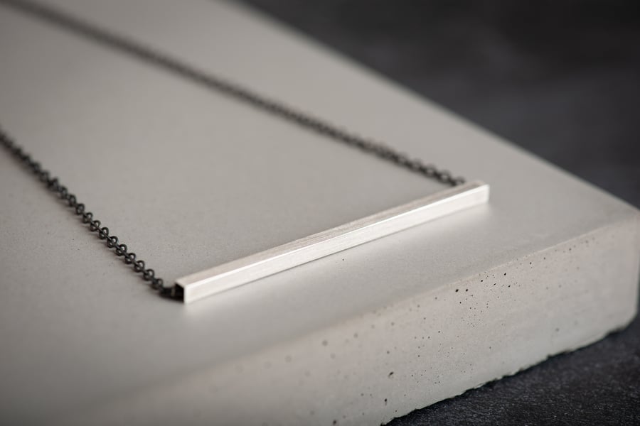 Sterling Silver Bar Necklace