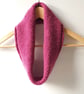 Cowl Infinity Scarf in Heather Pink Alpaca Wool - Image 7