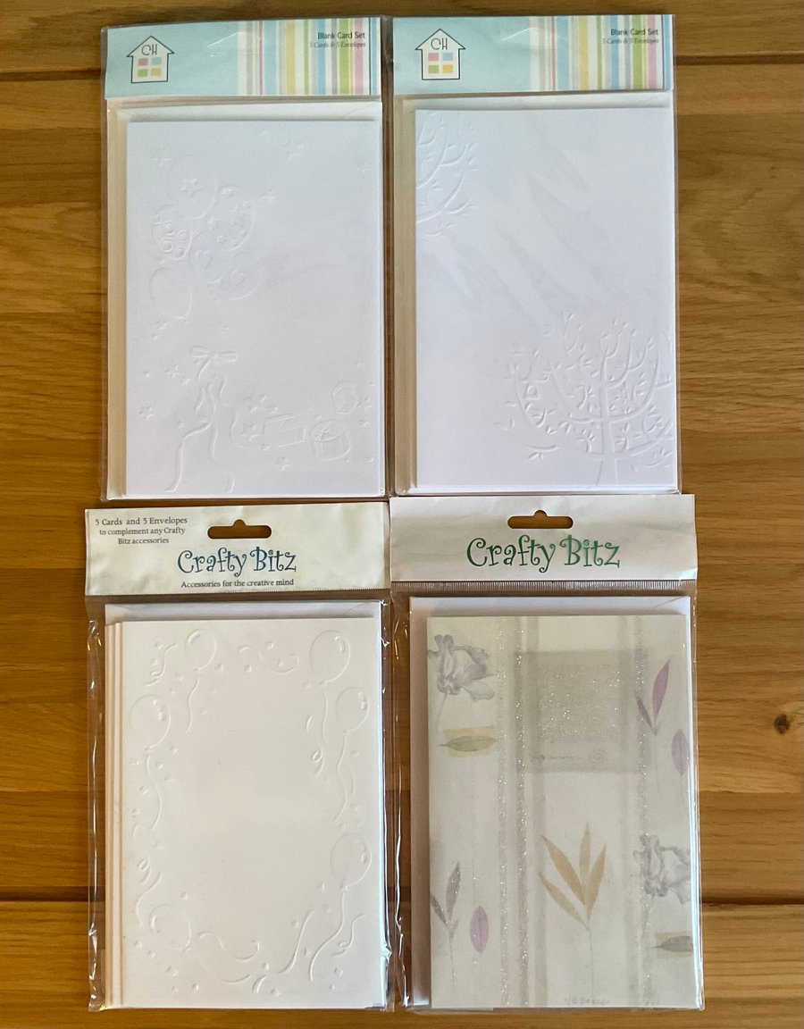 Four mixed packs of card blanks and envelopes by Crafty Bitz and Crafts House