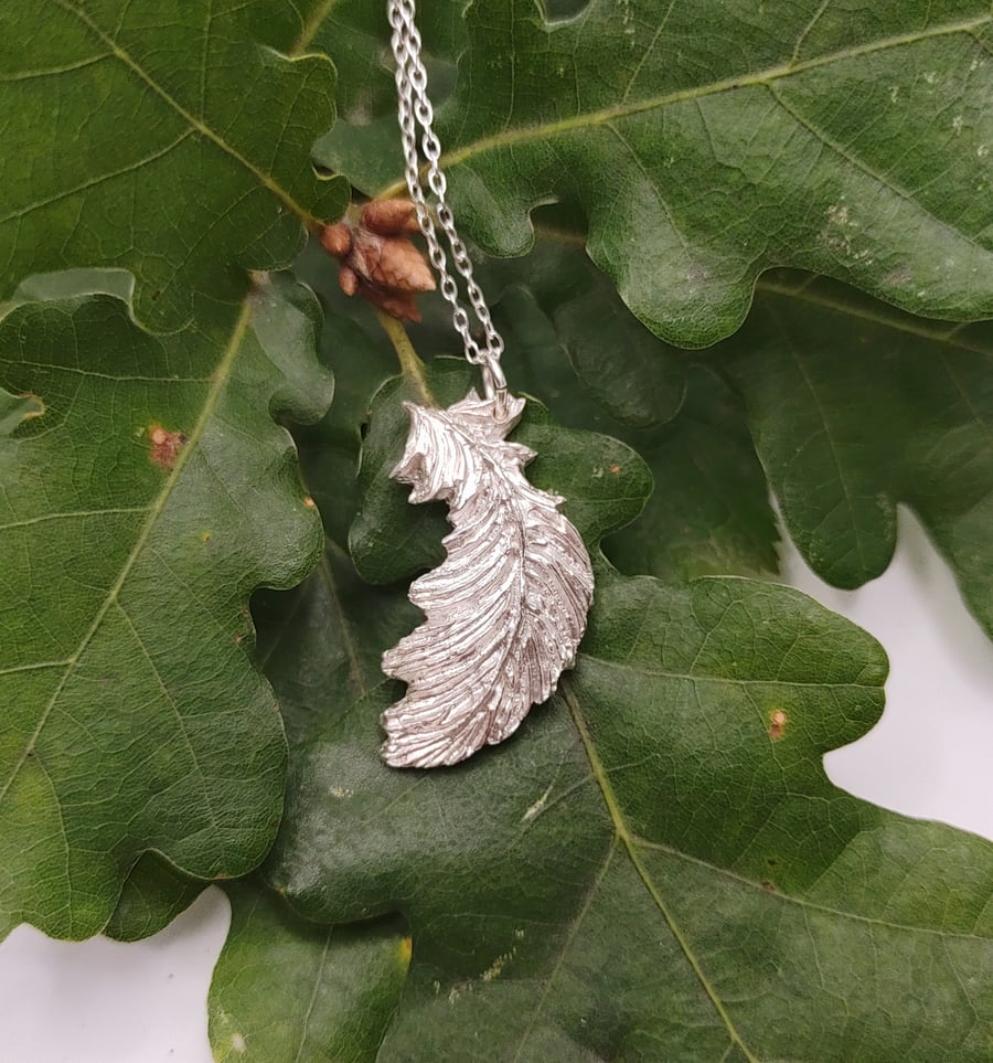 Fine Silver Feather Necklace