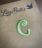 Embroidered Letter C Iron on Patch 3.5 cm x 2.5 cm Lime Green - Image 1