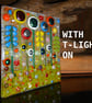 Handmade Fused Glass 'Meadow' T Light Holder - Image 6