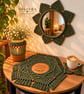 Handmade Olive Green Macrame Home Decor Collection – 4 Piece Boho Set